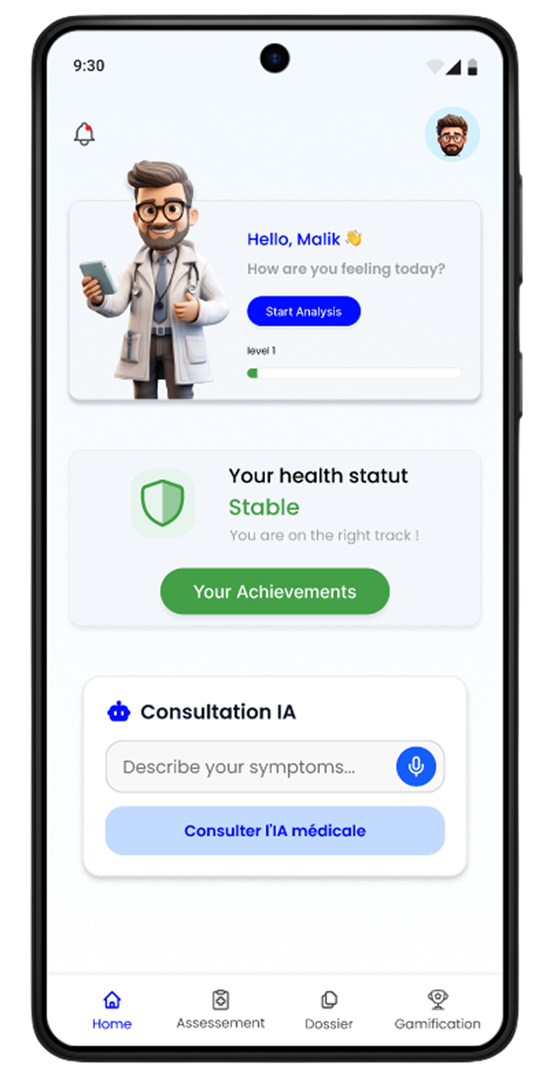Écran d'accueil de MEDICAL AI