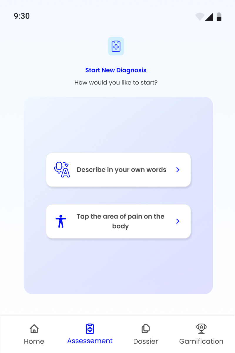 Démarrer une analyse de symptômes dans MEDICAL AI