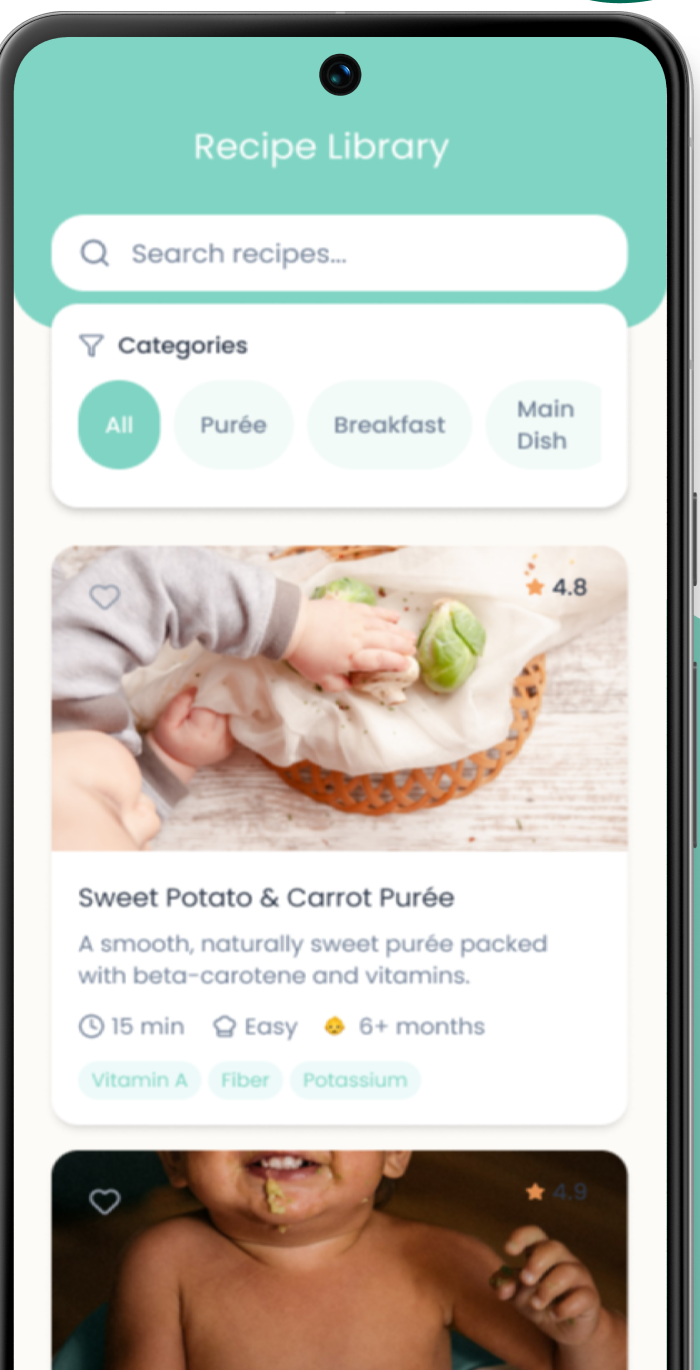 Bibliothèque de recettes Baby Food