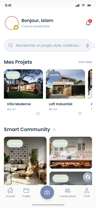 Tableau de bord Smart Deco AI